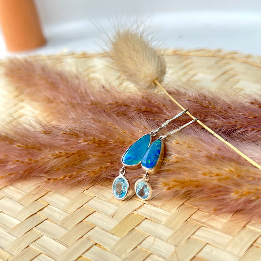 kaleidoscope drop: Opal drop earrings